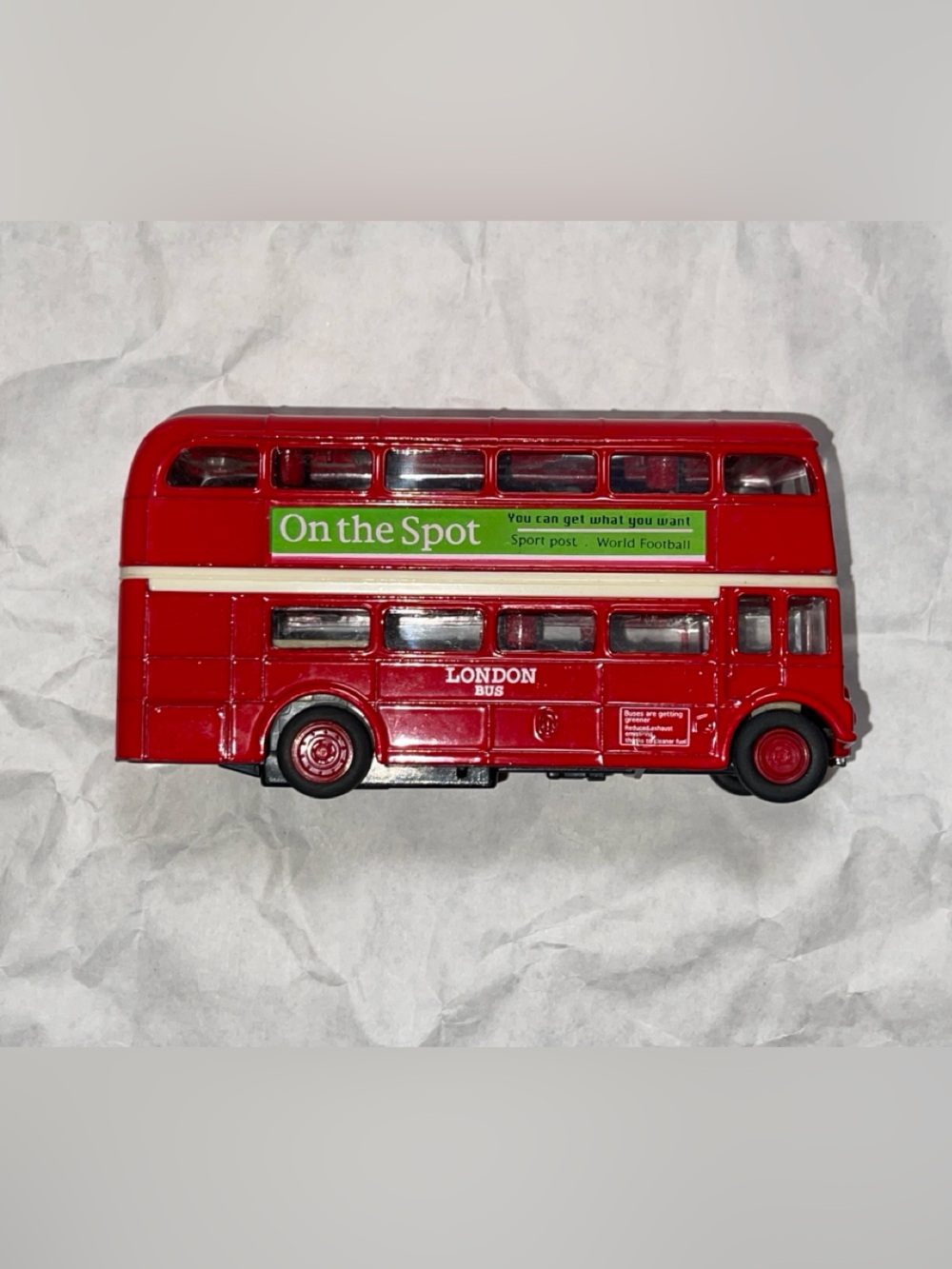Vintage Welly 9930 London Double Decker Bus Diecast Pullback Toy Car Red 5”
